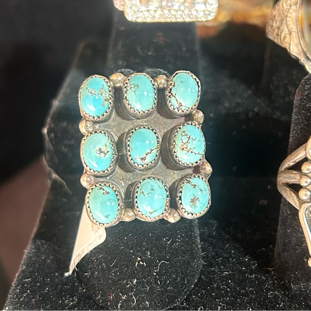 Turquoise ring sterling Silver Navajo piece